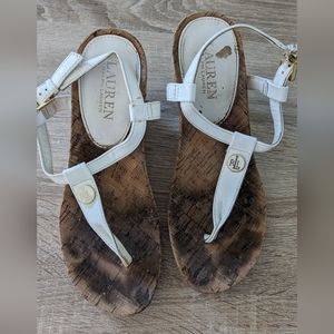 Ralph Lauren White Wedge Sandals